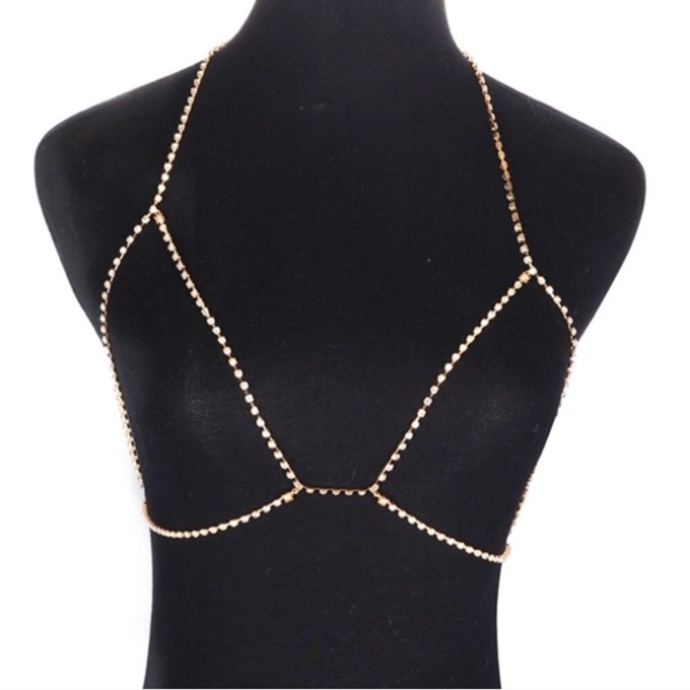 Crystal Rhinestone Body Chain Bralette - Picture 4 of 7